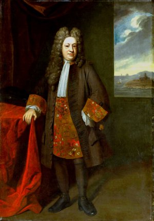 Portrait of Gov. Elihu Yale by Enoch Seeman Oil Painting