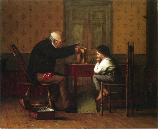 The Clock Doctor by Enoch Wood Perry - Hand-Painted Oil Painting Reproduction