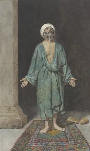 Een biddende muzelman by Enrico Tarenghi Oil Painting