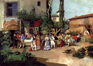 La Fiesta by Enrique Atalaya Gonzalez Oil Painting