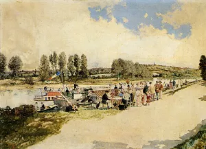 Samois-Seine by Enrique Atalaya Gonzalez Oil Painting