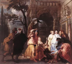 Achilles among the Daughters of Lycomedes by Erasmus Quellinus II Oil Painting