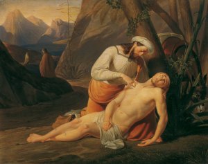 Der Barmherzige Samariter by Erasmus Von Engert Oil Painting