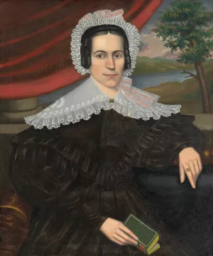 Woman with a Green Book by Erastus Salisbury Field Oil Painting