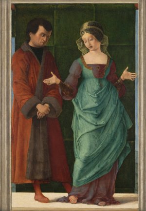 Portia and Brutus by Ercole De' Roberti Oil Painting