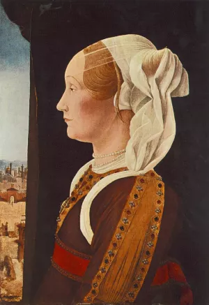 Portrait of Ginevra Bentivoglio by Ercole De' Roberti - Oil Painting Reproduction