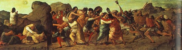 Predella of Stories of Christ: 1. Prayer in the Garden and Capture by Ercole De' Roberti - Hand-Painted Oil Painting Reproduction