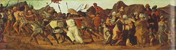 Predella of Stories of Christ: 3. Road to Calvary by Ercole De' Roberti - Hand-Painted Oil Painting Reproduction