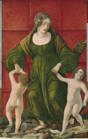 The Wife of Hasdrubal and Her Children by Ercole De' Roberti Oil Painting
