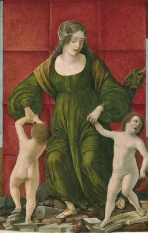 The Wife of Hasdrubal and Her Children by Ercole De' Roberti Oil Painting