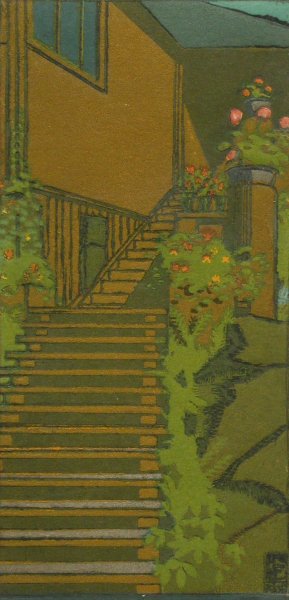 Stairs, an Architectural Study by Eric O. W. Ehrstrom Oil Painting