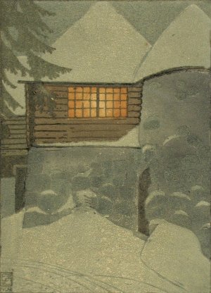Talvi-ilta by Eric O. W. Ehrstrom Oil Painting