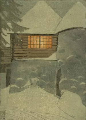 Talvi-ilta by Eric O. W. Ehrstrom Oil Painting