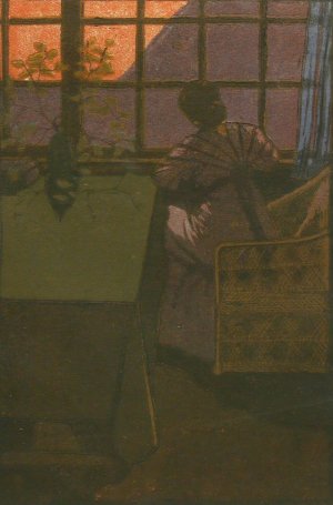 Woman at the Window by Eric O. W. Ehrstrom Oil Painting