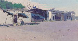 Village Hutts, Alexandria, Egypt by Eric Pape Oil Painting