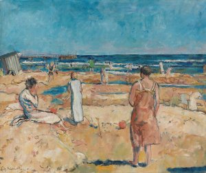 Strand bei Heringsdorf nach Hochwasser Oil painting by Erich Buttner
