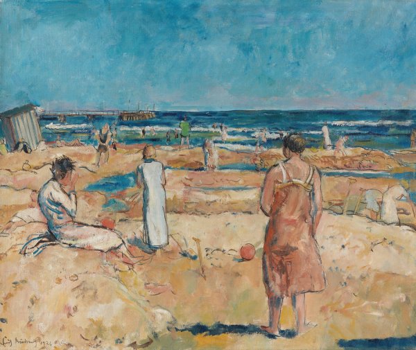 Strand bei Heringsdorf nach Hochwasser  by Erich Buttner - Hand-Painted Oil Painting Reproduction