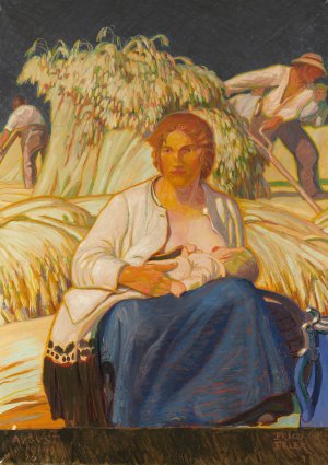 Kornernte by Erich Erler Oil Painting