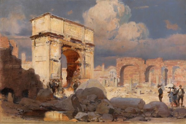 Main Product Photo of Am Titusbogen in Rom  Painting by Erich Kips