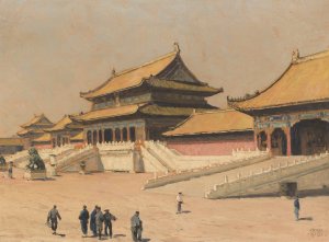 In the Forbidden City in Beijing by Erich Kips Oil Painting