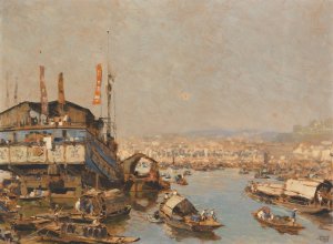 Singapore Harbor by Erich Kips Oil Painting
