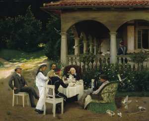 The Garden Party by Erich Riefstahl Oil Painting