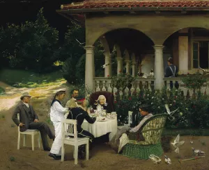 The Garden Party by Erich Riefstahl Oil Painting