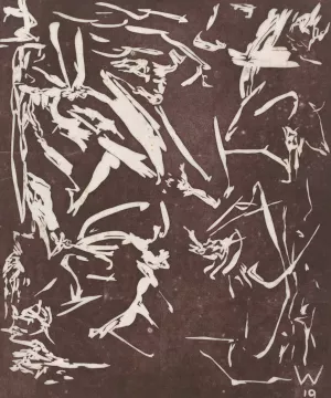 Abstracte compositie by Erich Wichmann Oil Painting