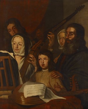 Music-making group by Erick Van Den Weerelt Oil Painting
