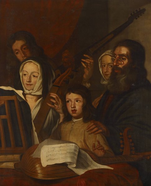 Music-making group  by Erick Van Den Weerelt - Hand-Painted Oil Painting Reproduction
