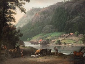 Tistedalen ved Frederikshald i Norge by Erik Pauelsen Oil Painting