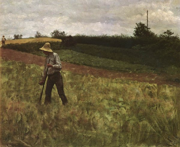 Main Product Photo of Man with a Scythe Painting by Erik Theodor Werenskiold