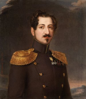 Oscar I, King of Sweden and Norway 1844-1859 by Erik Wahlbergson Oil Painting