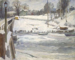 From Lysaker by Erik Werenskiold Oil Painting