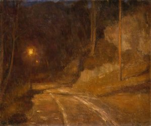Lamp Light by Erik Werenskiold Oil Painting