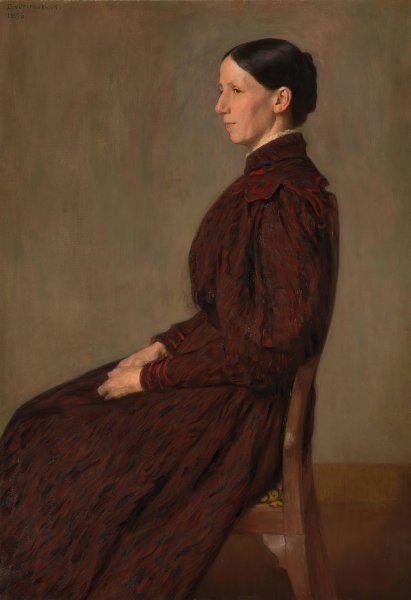 Main Product Photo of Portrait of Mrs. Anna Dick  Painting by Erik Werenskiold