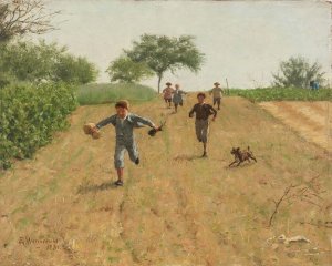 Skylarking by Erik Werenskiold Oil Painting