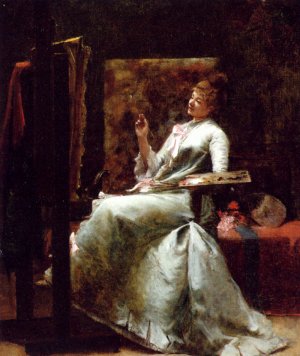 Dans l'atelier by Ernest Bordes Oil Painting