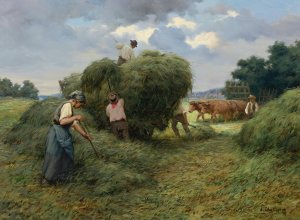 The reapers by Ernest Chateignon Oil Painting