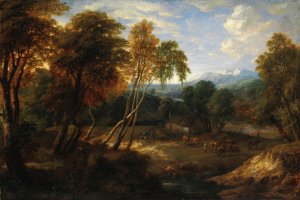 Paesaggio Con Figure E Armenti Oil painting by Ernest Daret