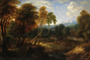 Paesaggio Con Figure E Armenti by Ernest Daret Oil Painting