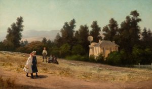 Schoolchildren in Marin, California Oil painting by Ernest Etienne Narjot