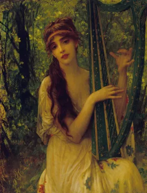 La musique by Ernest Hebert Oil Painting