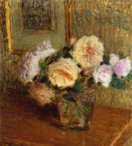 Main Product Photo of Vase of Roses Painting by Ernest Joseph Laurent