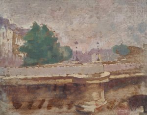 Paris, le pont Neuf by Ernest Jules Renoux Oil Painting