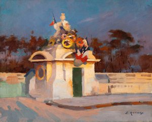 Place de la Concorde, statue de la ville de Strasbourg by Ernest Jules Renoux Oil Painting