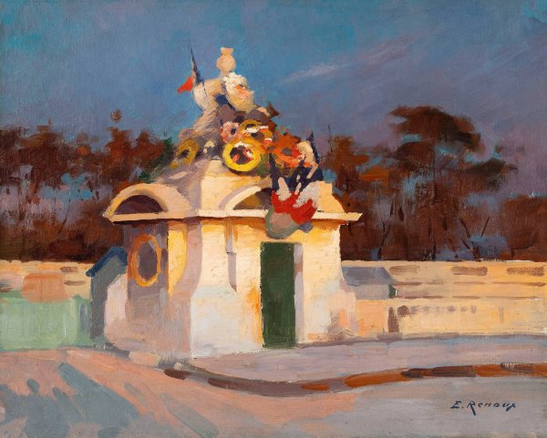 Place de la Concorde, statue de la ville de Strasbourg  by Ernest Jules Renoux - Hand-Painted Oil Painting Reproduction
