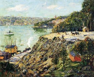Across the River, New York by Ernest Lawson Oil Painting