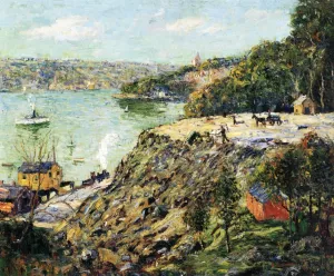 Across the River, New York by Ernest Lawson - Oil Painting Reproduction