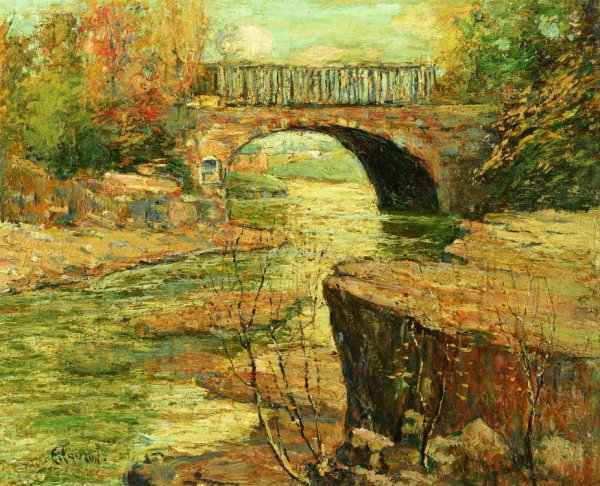 Main Product Photo of Aqueduct at Little Falls, New Jersey Painting by Ernest Lawson